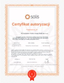 Certyfikat Soli dla PVGE